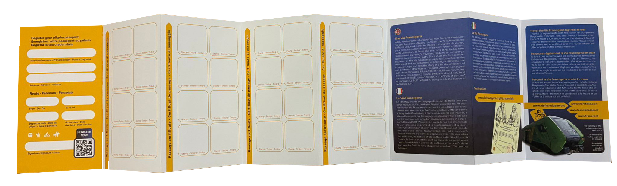 CREDENTIALE OU PASSEPORT DU PÈLERIN AVEC 64 CASES – Image 2